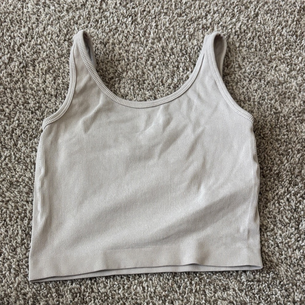 Gray Ribbed Women's Tank Top